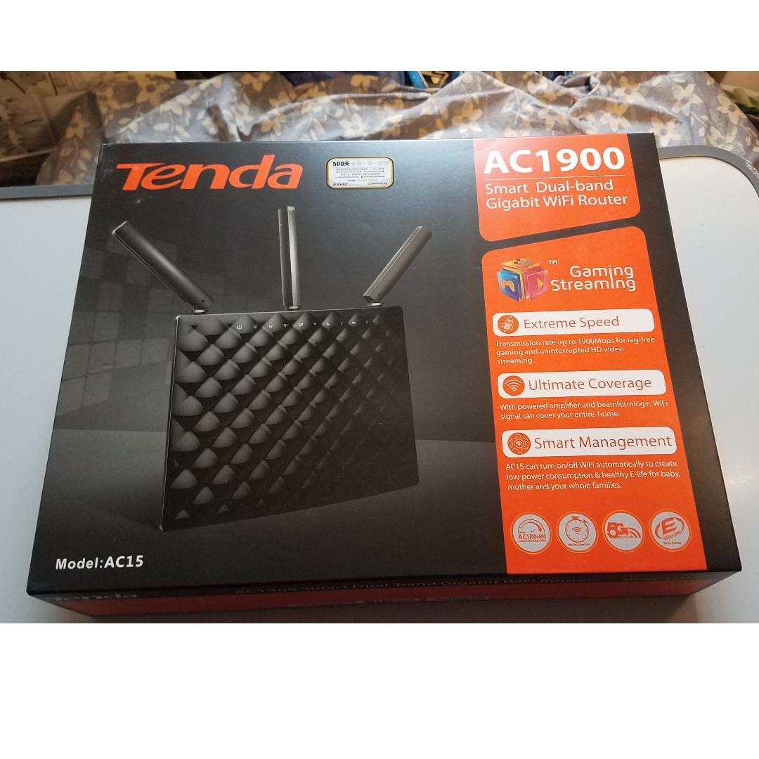 TENDA AC15 AC1900 ç¡ç·éé »è·¯ç±å¨ (3 X ç¡ç·éé »å¤©ç·é£ 1 X USB3.0) wifi router, é»è¦ï¼ç§æ, é»è¦å¨éåéä»¶, Wifiåä¸ç¶²ç¸éç¢å