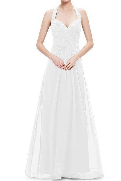 White halter evening gown Outlet