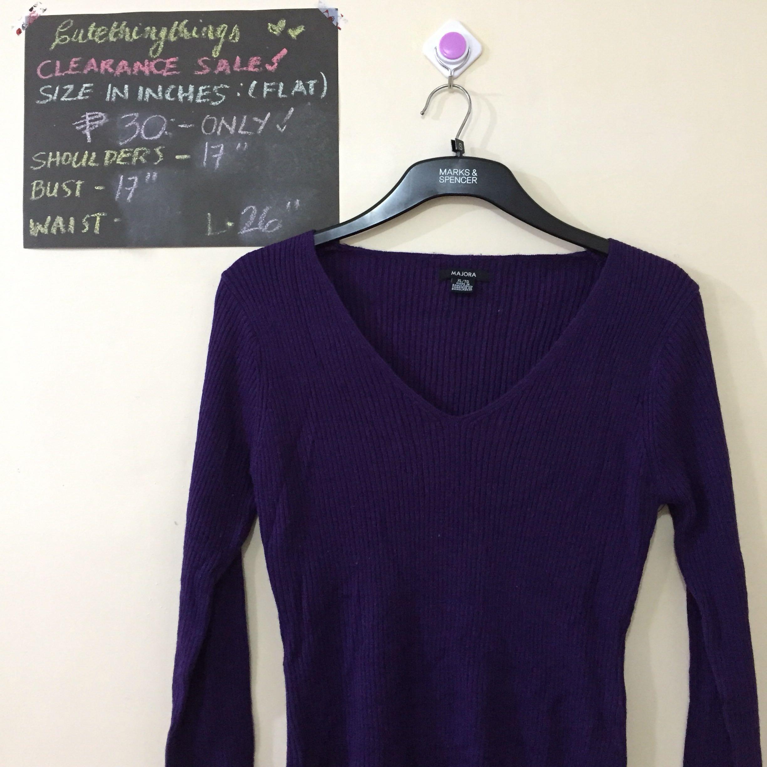 XL - Purple Knit Long Sleeved Pullover (Category: Longsleeves) located in Santa Rosa. Submitted by cutethingthings (Listing ID 192101973, Image 2). Description: IMPT INFO ⬇️ 💥CLEARANCE SALE 🇨🇦 🇨🇦 💥 💳Last Price Posted 🚫when worn/ other pics ❌swap 📏refer to pictures for measurement- laid flat in inches ❇️ITEM CONDITION - 9.5/10 📍Please make an offer for the posted amount only if you are a serious buyer. 📆 Reservation period: 2 days (Auto