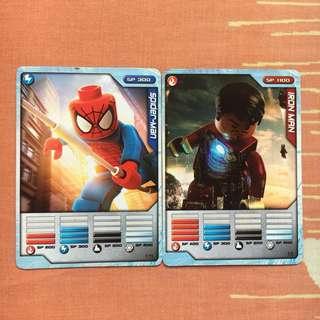 Super Heroes spider man iron man card games
