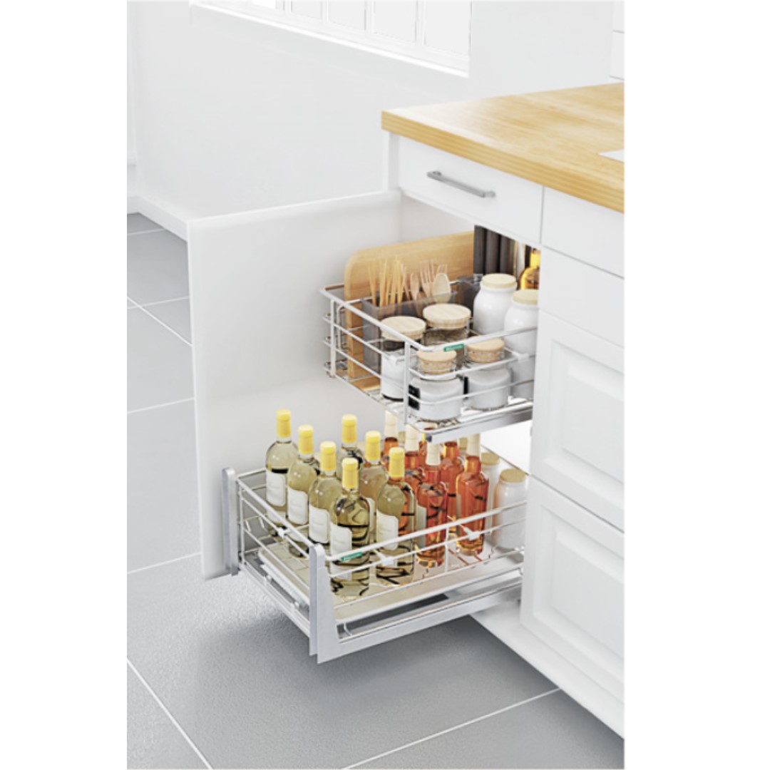 304 Stainless Steel Kitchen Pull Out Basket, Furniture & Home Living