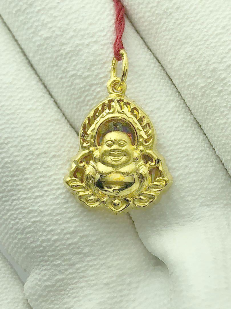 Gold laughing buddha pendant clearance