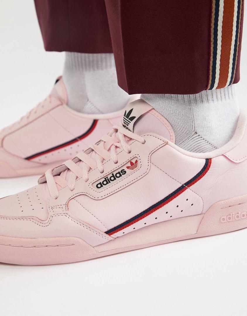 adidas originals continental 80's trainers in pink
