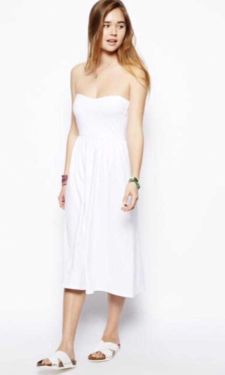 bandeau midi skater dress