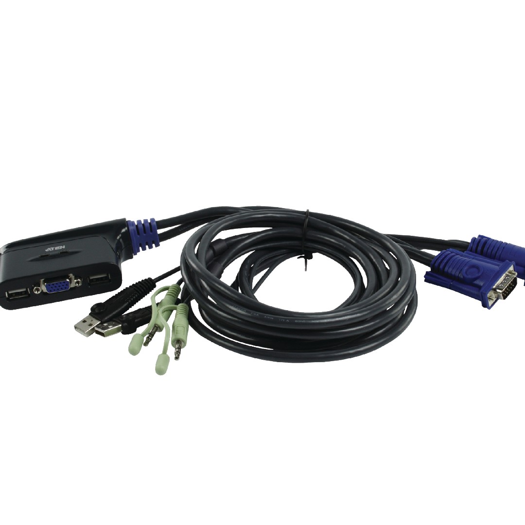 Aten 2 Port Usb Vga Audio Cable Kvm Switch 1 8m Cs62u Electronics Computer Parts Accessories On Carousell