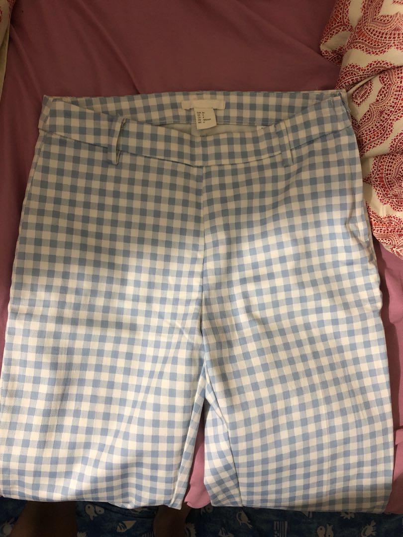 light blue plaid pants