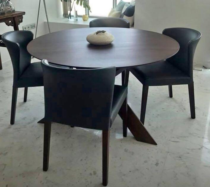Crate Barrel Apex 51 Solid American Walnut Dining Table Furniture Tables Chairs On Carousell