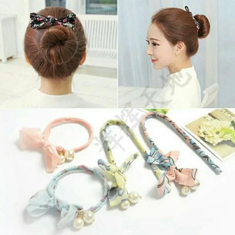 hair rope pearl bow flower ball head 