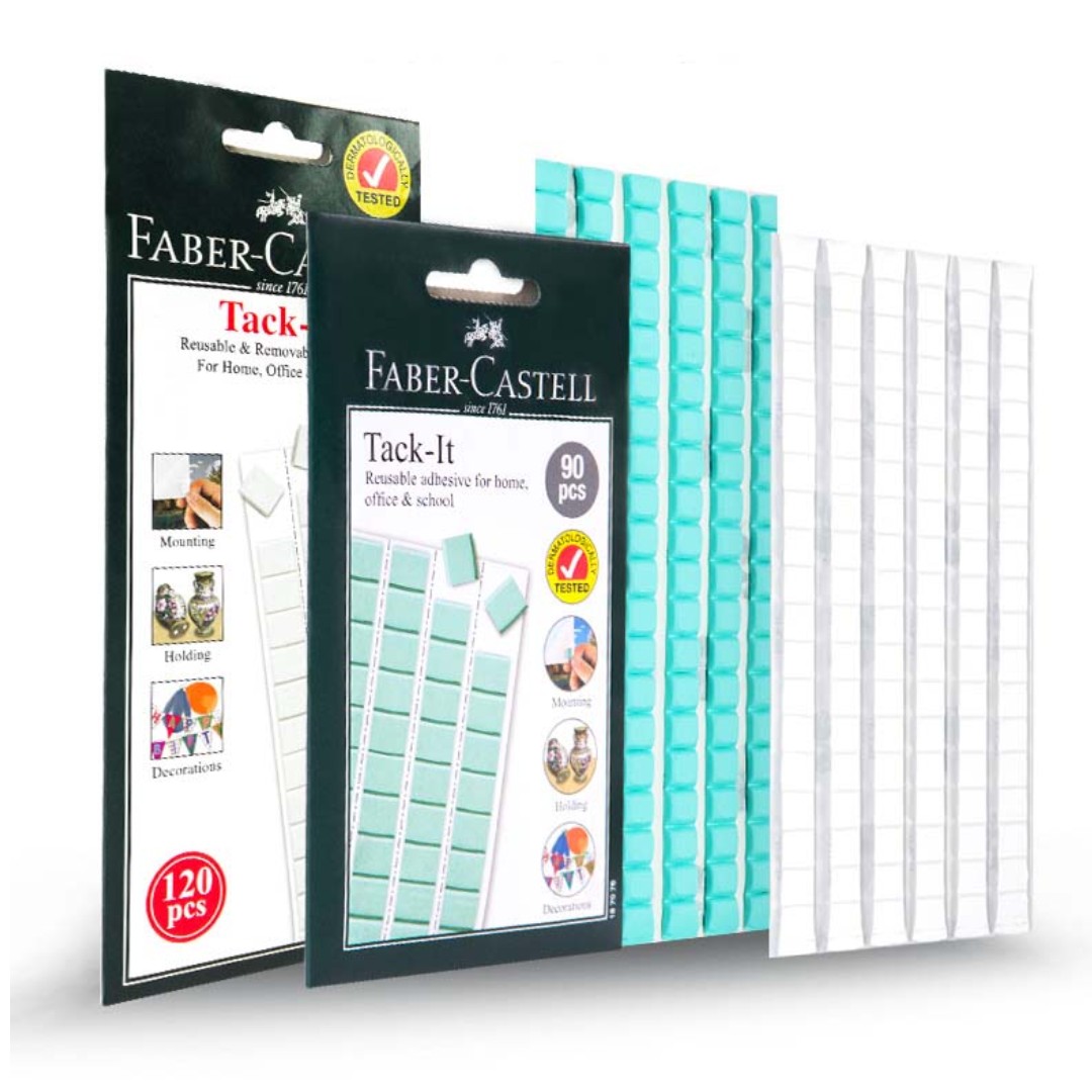 Faber Castell Tack It Removable And Reusable Adhesive White Blue 90 120 Pcs Blue Tack Books Stationery Stationery On Carousell
