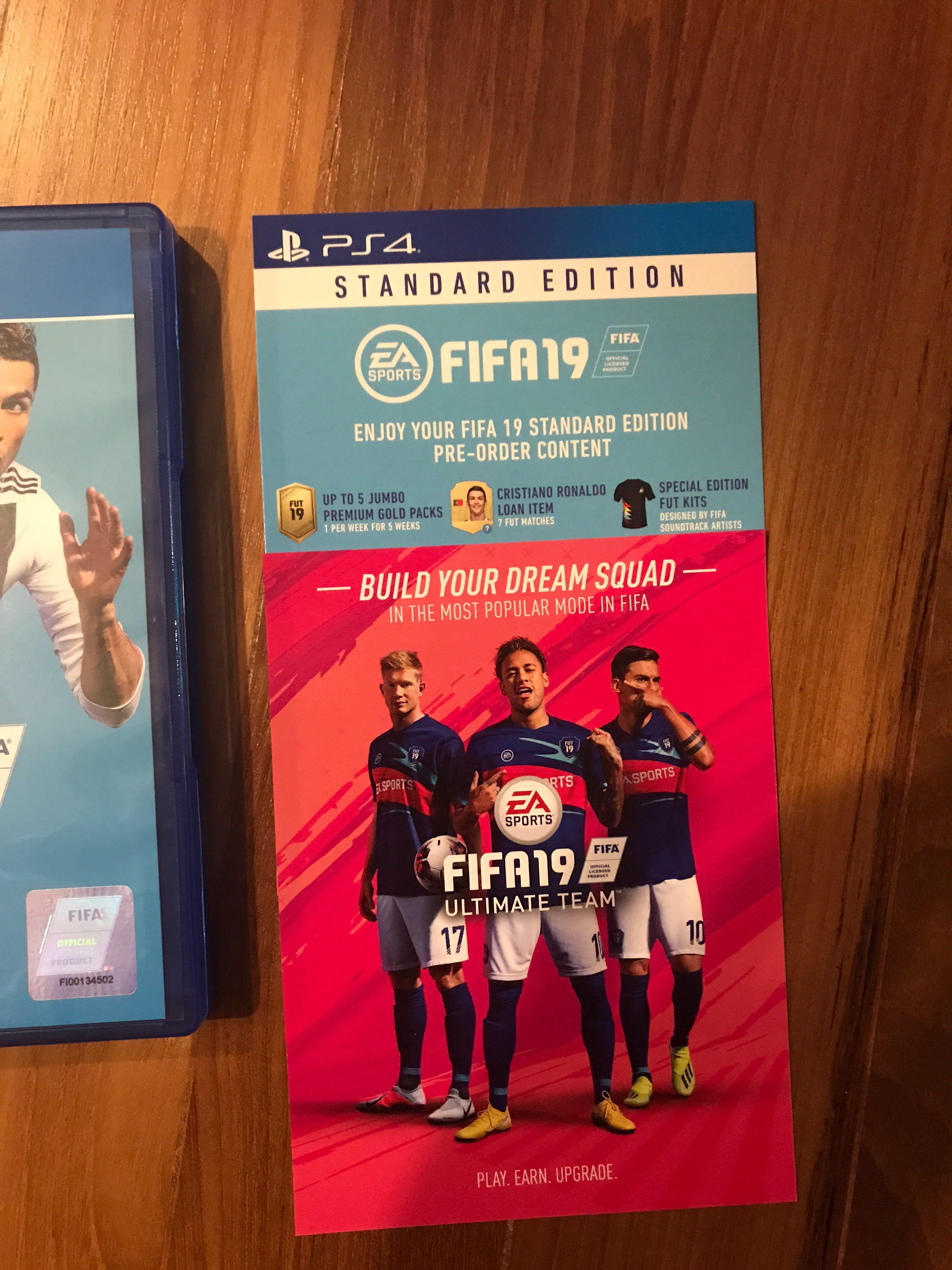 Fifa 19 Ps4 Fut Code For Pre Order Content Electronics