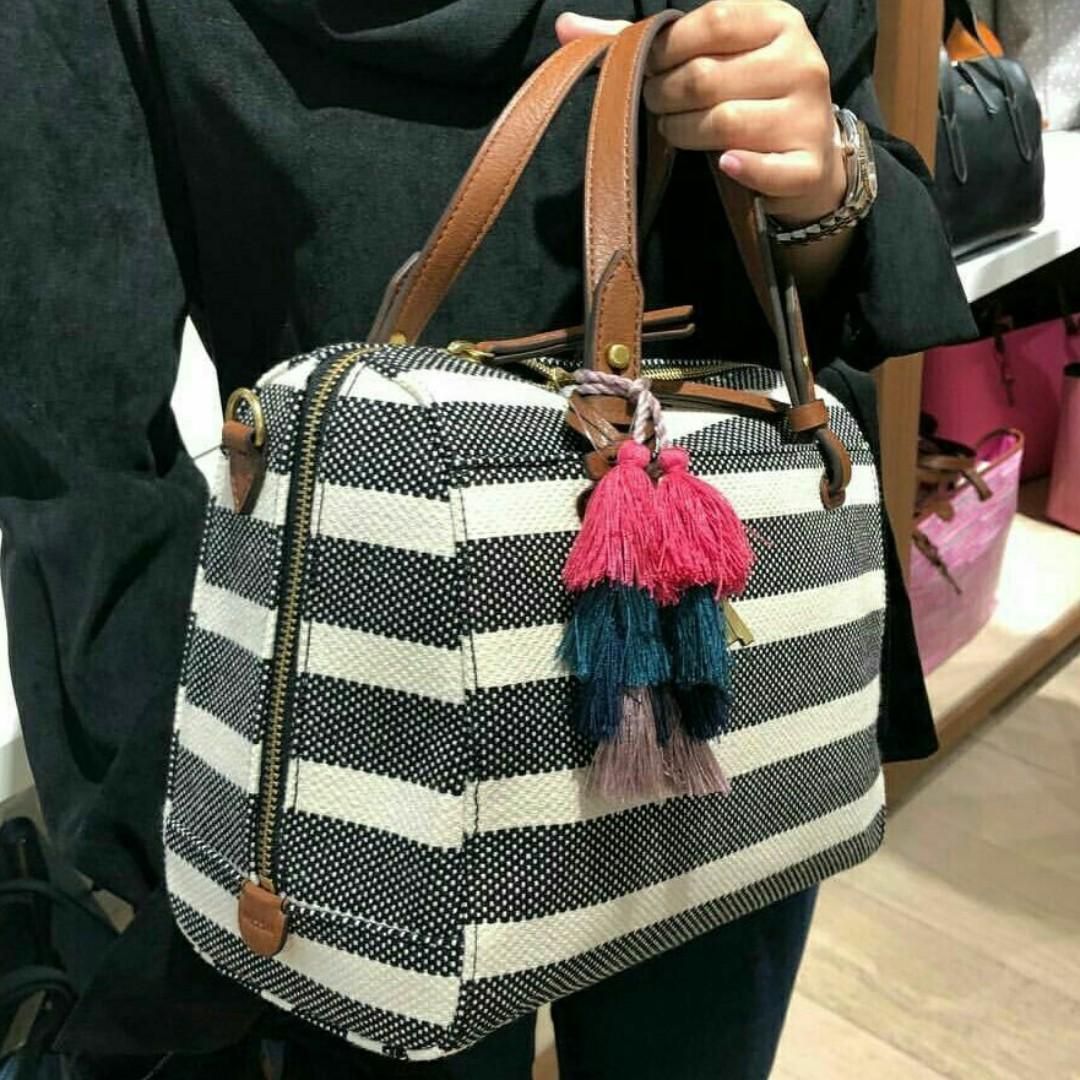 Fossil rachel hotsell satchel black stripe