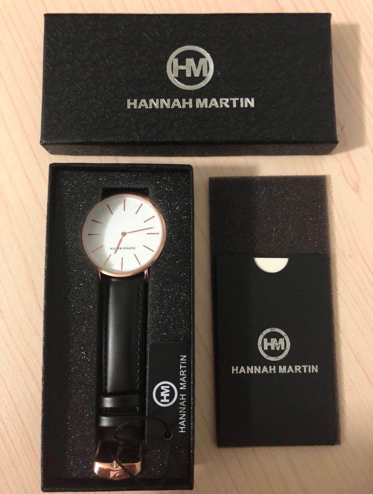 Hannah Martin Black Leather Watch