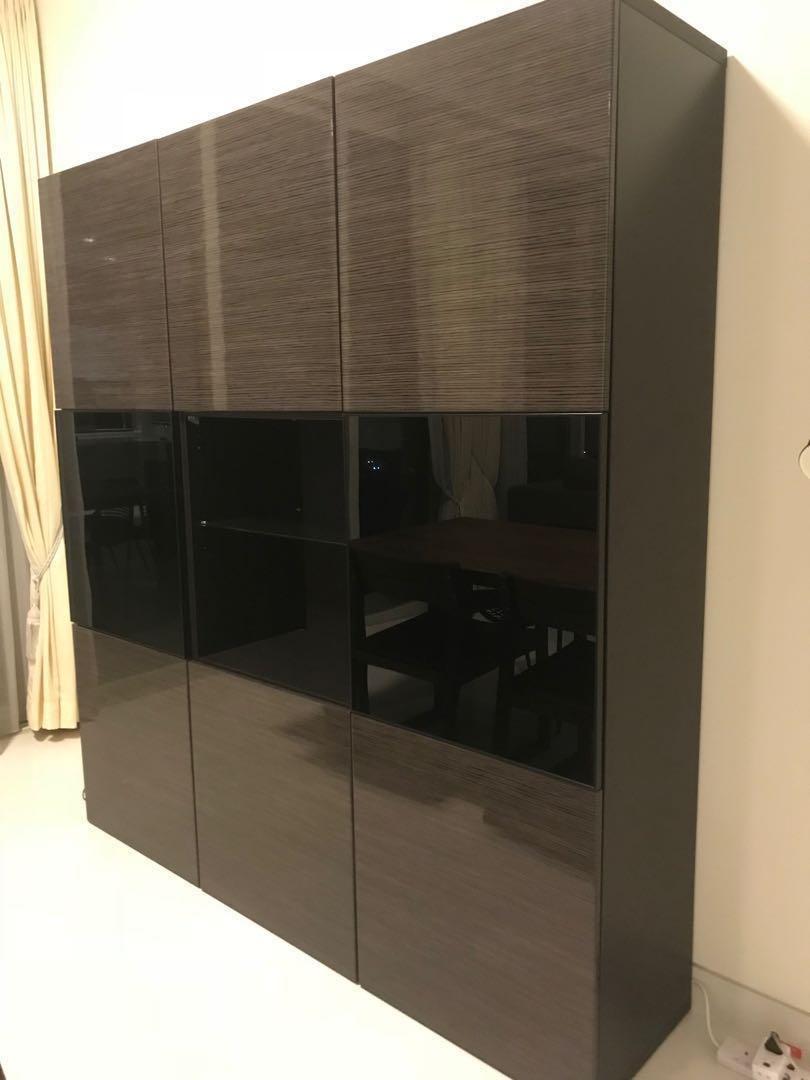 Ikea Besta Cabinet Storage With Glass Doors Furniture