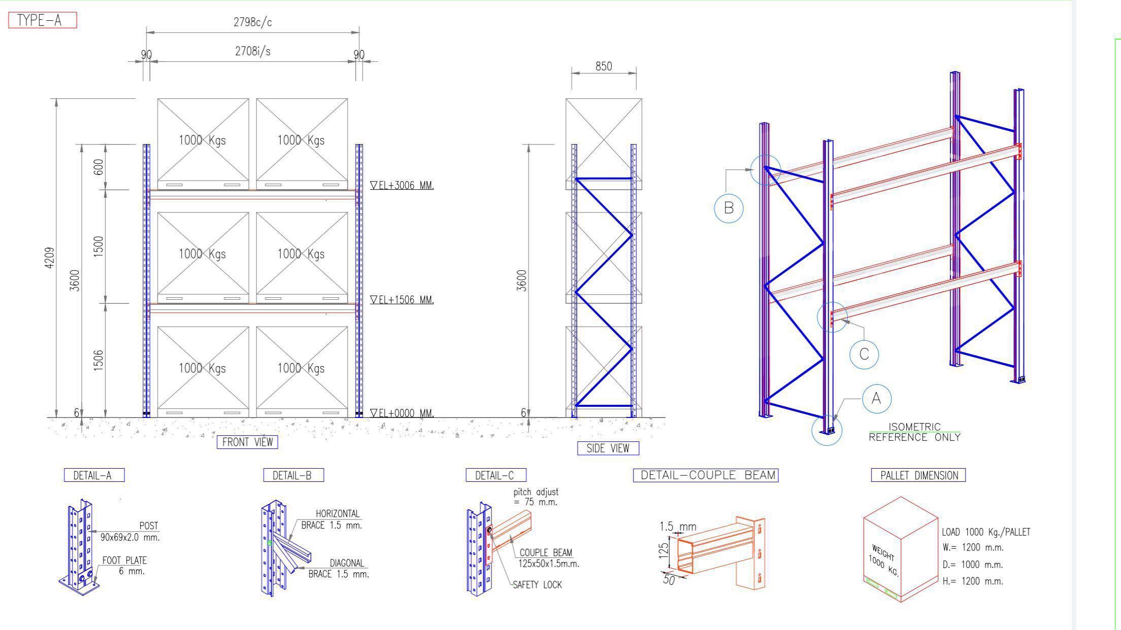 Industrial heavy duty racking system, Furniture & Home Living