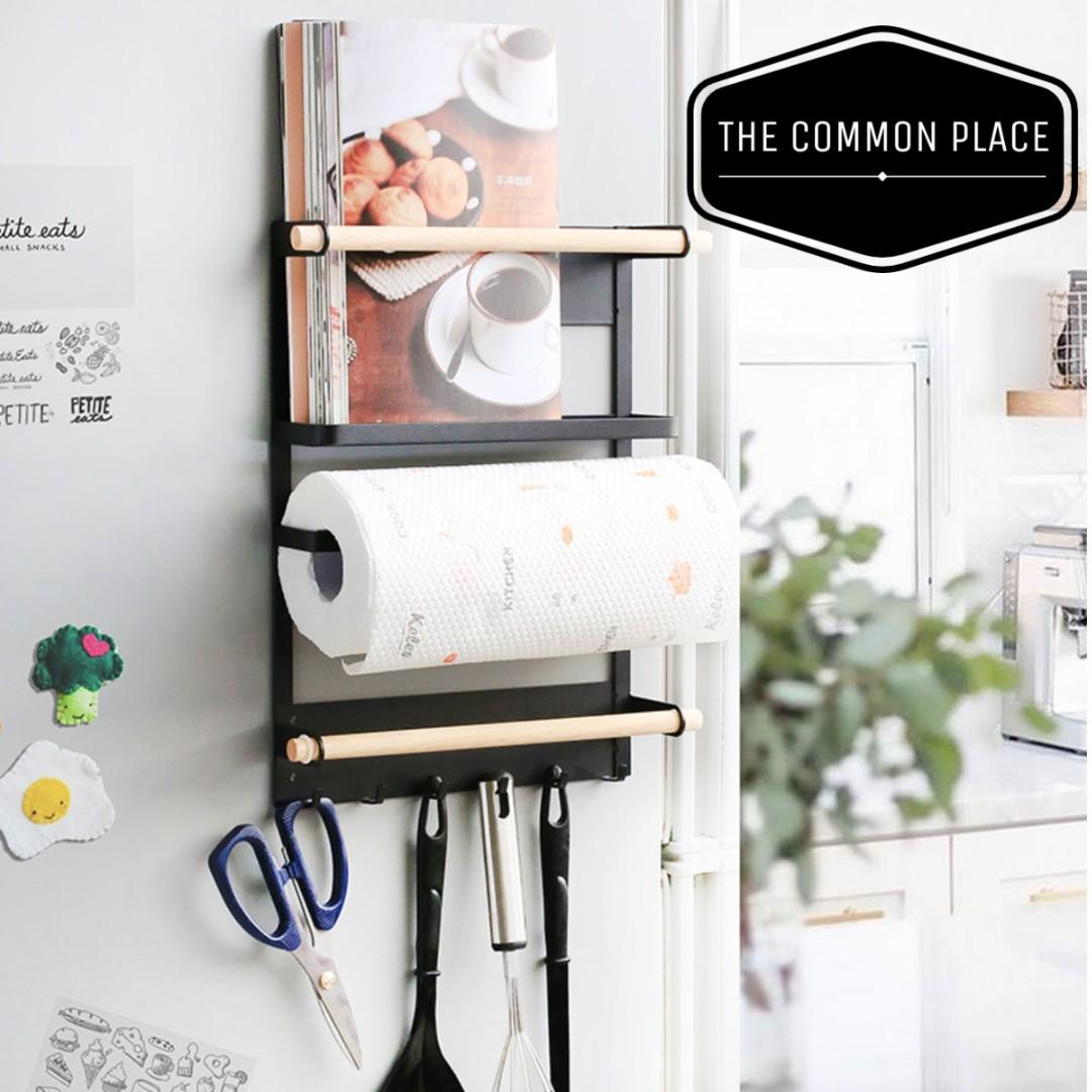 Instock Black Wooden Magnetic Kitchen Storage Scandinavian Fridge