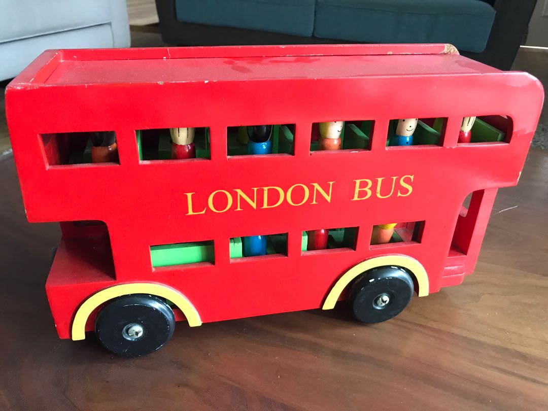 wooden london bus toy