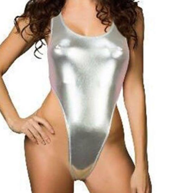 silver leotard