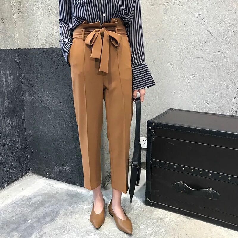 high waisted sash tie pants