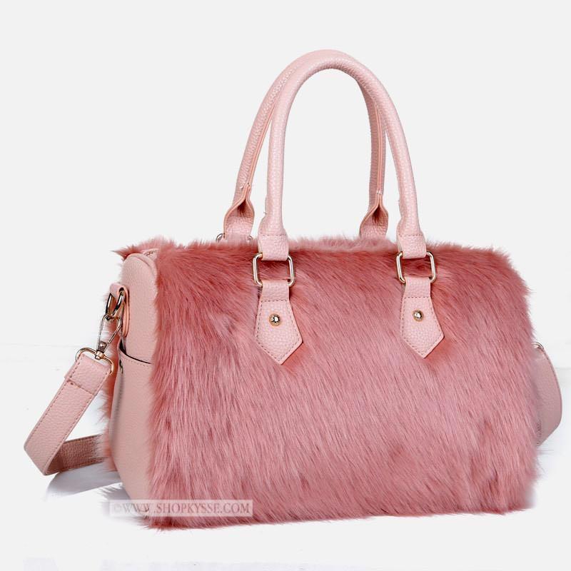 pink fur bag
