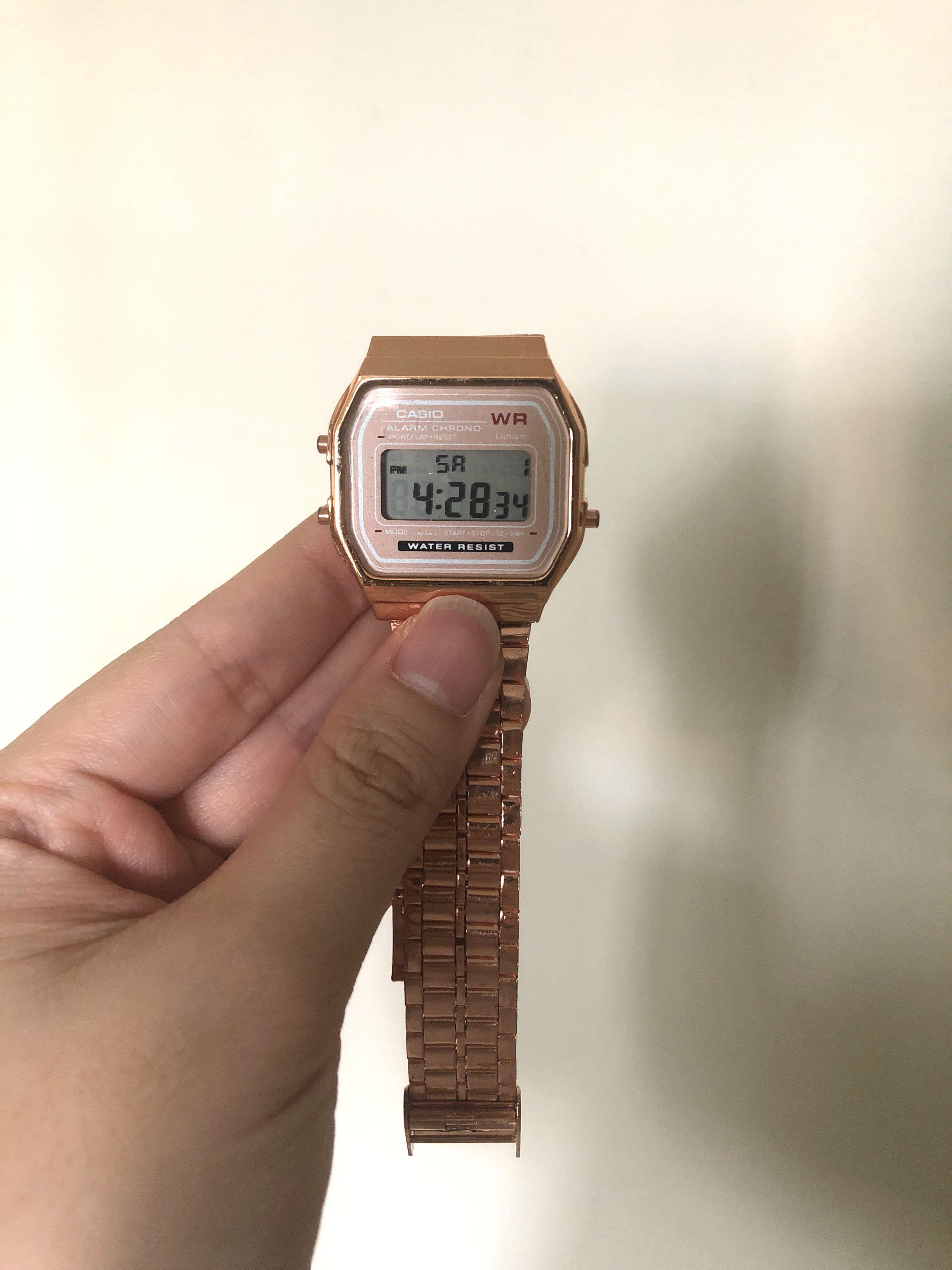 Rose gold casio watch