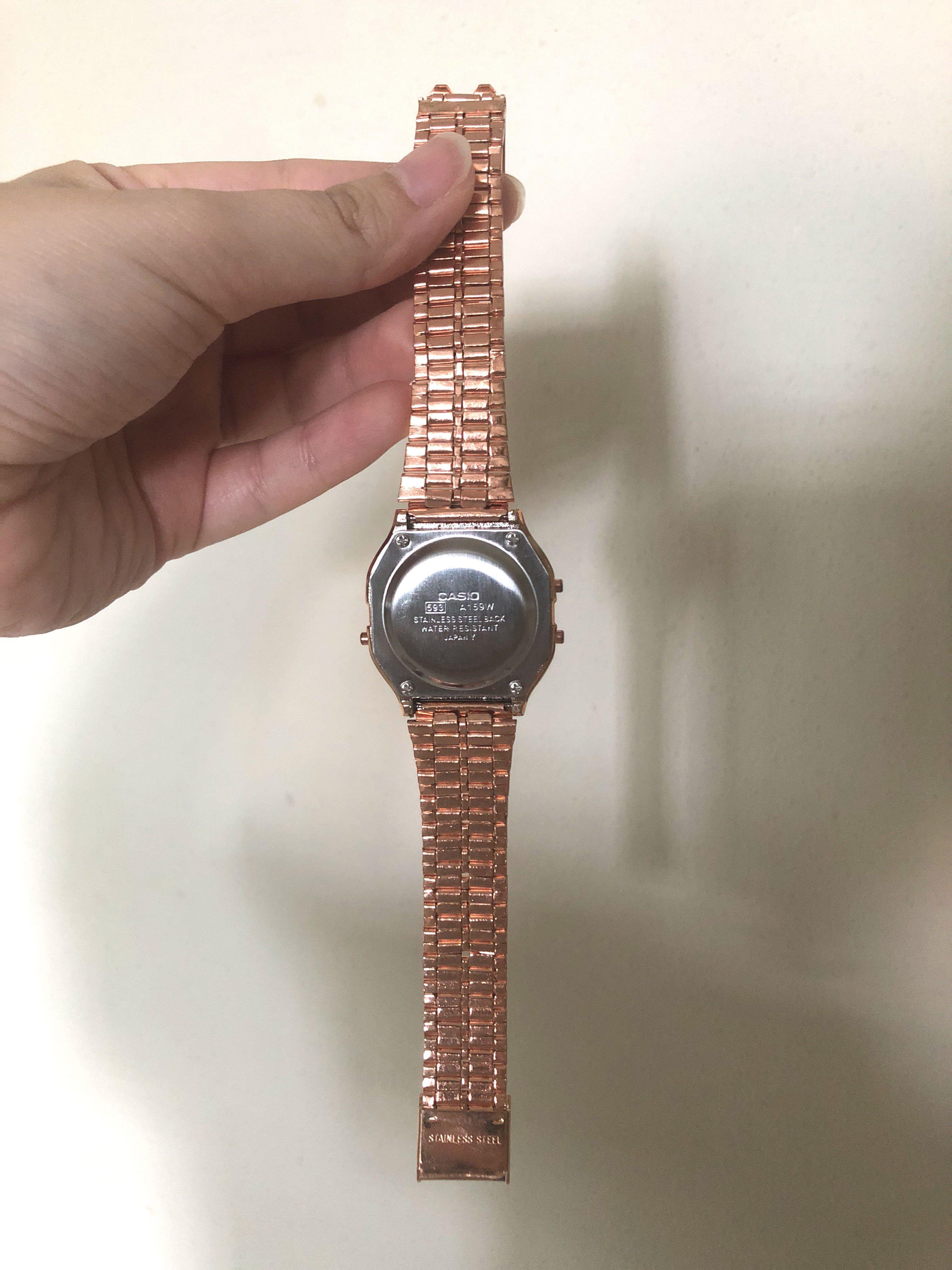 Casio a159 rose gold discount