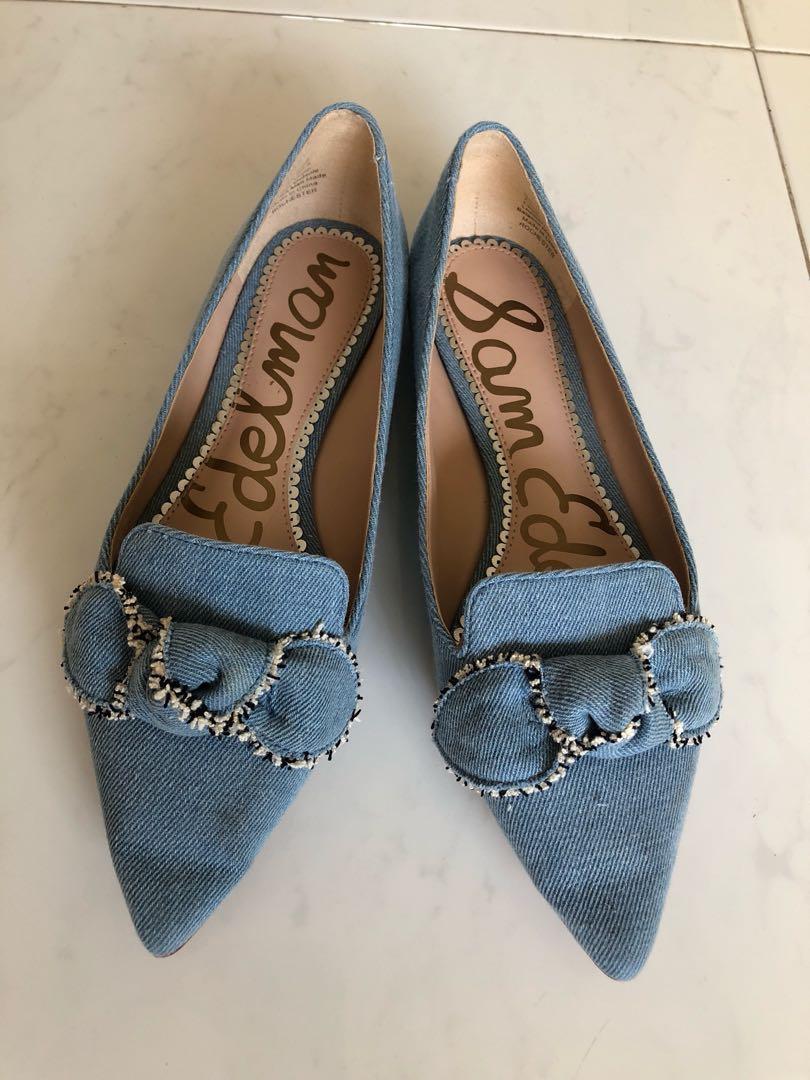 Denim flat shoes womens online