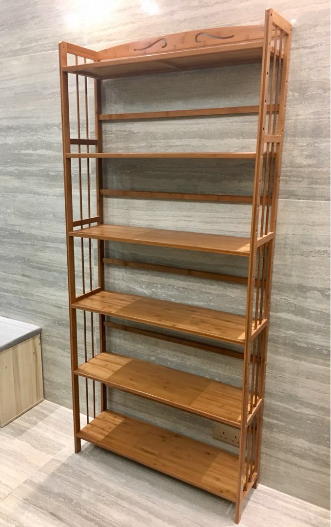 Solid Wood Bamboo Shelf Bookcase Home Furniture Furniture On