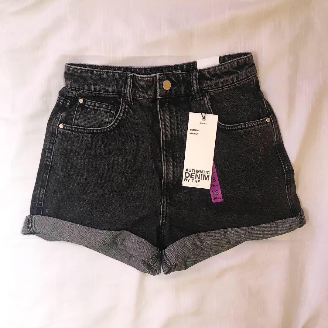 zara mom fit high rise shorts