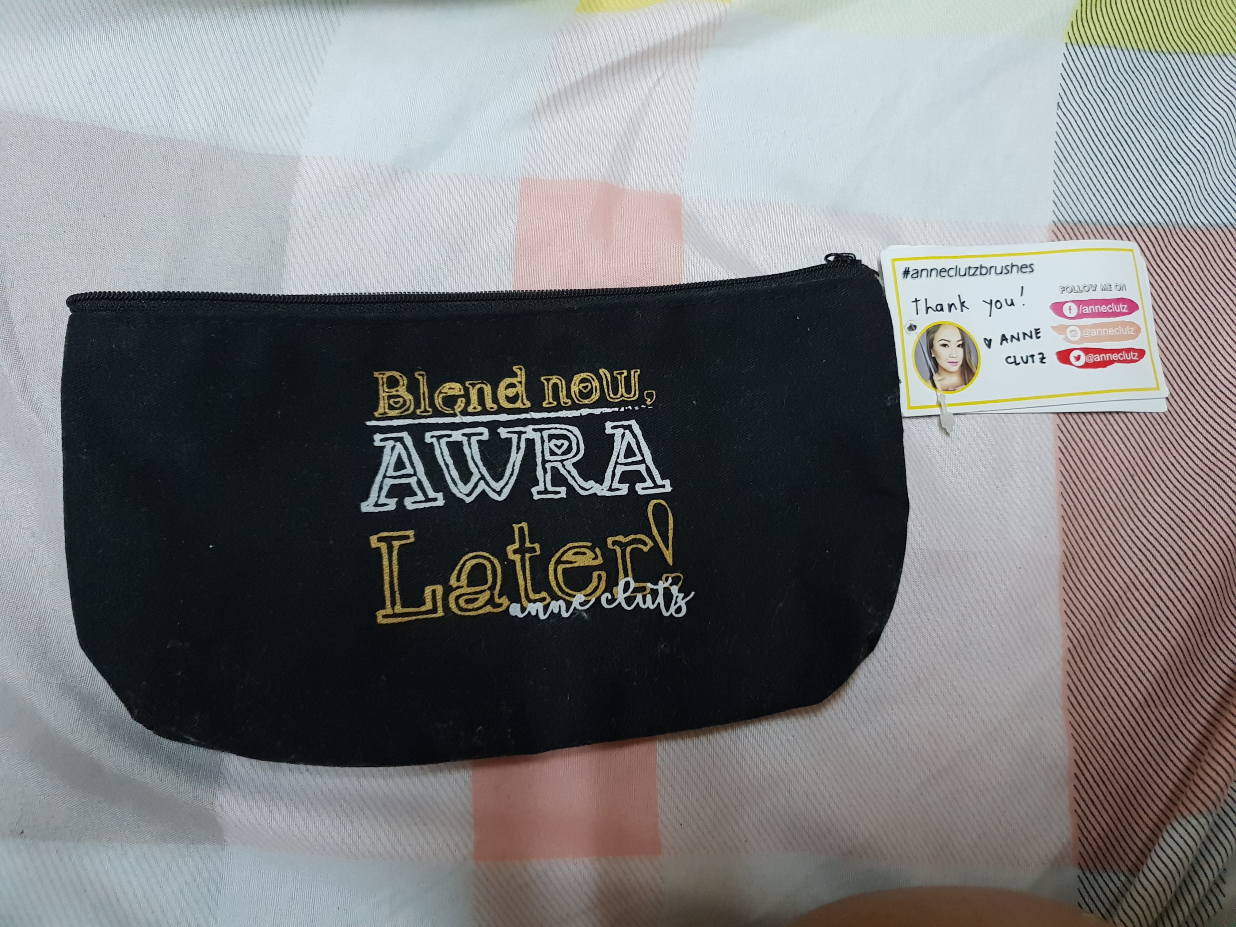 ANNE CLUTZ MAKEUP BRUSH BAG - blend now aura later, Health ...