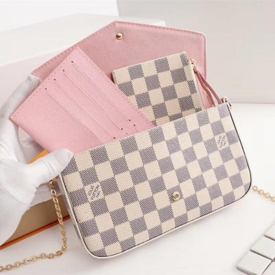 pink and grey purse