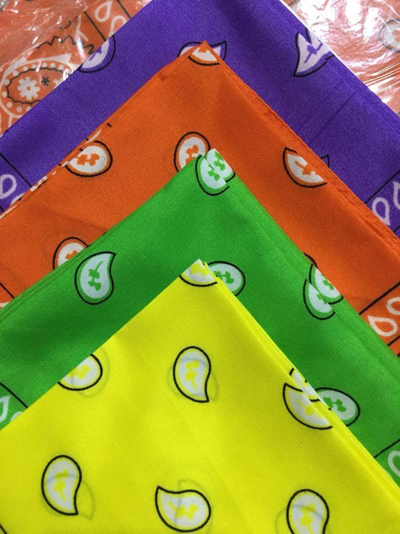 Bandana Scarf Yellow Green Orange Purple Black Navy