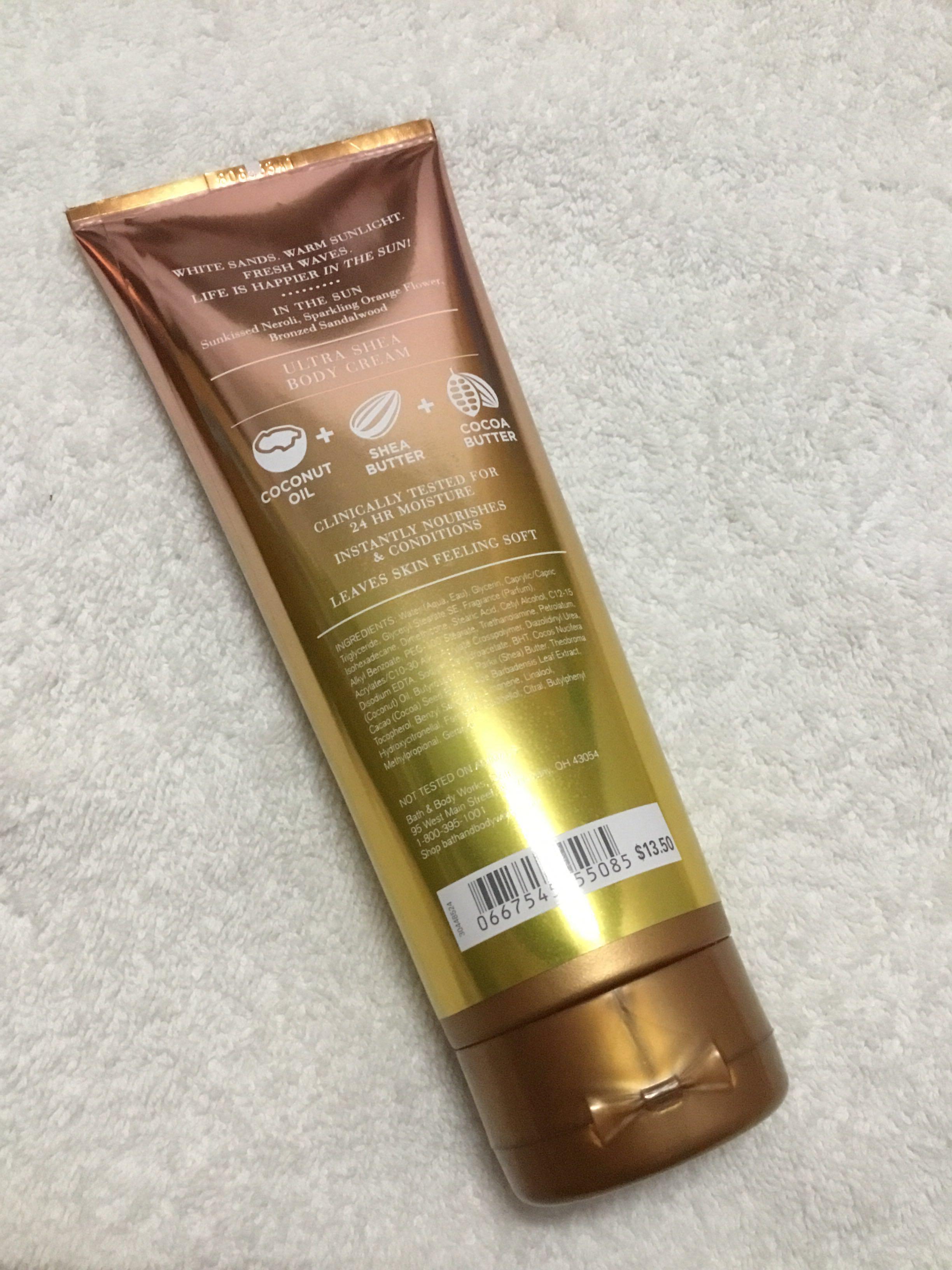 Bath & Body Works Lotion (Category: Body Care) located in Quezon City. Submitted by rainbowpride (Listing ID 192529371, Image 3). Description: Bought in 🇺🇸 💯 authentic In the sun 24hr moisture ultra shea body cream with coconut oil Brand new/Unused Bath and Body works lotion 8 oz/226 g.