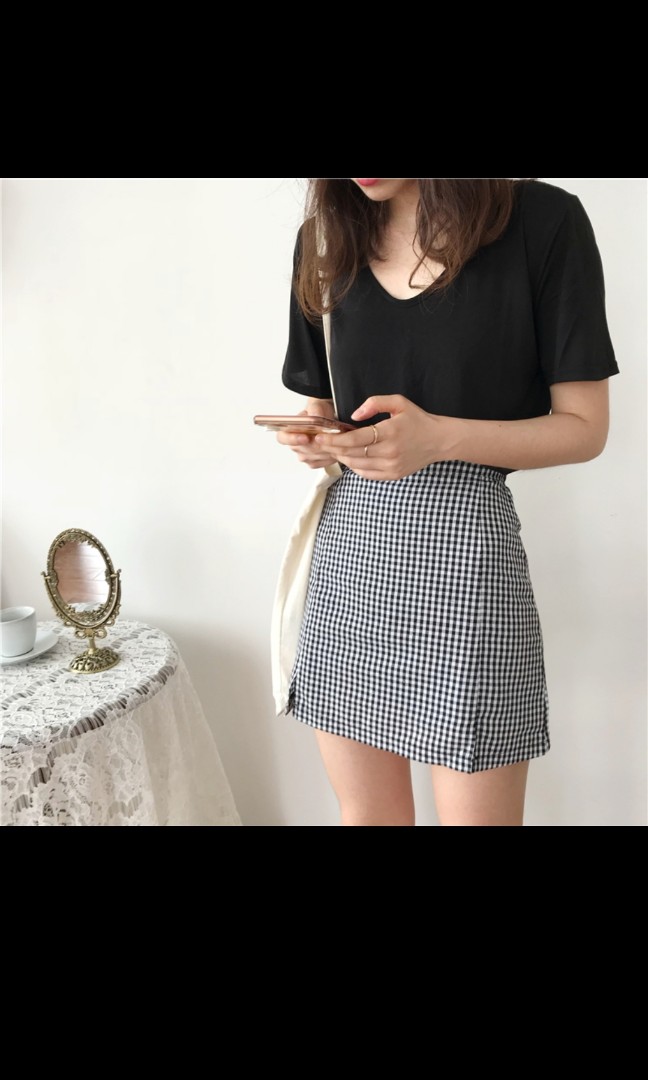 Checked bodycon skirt clearance