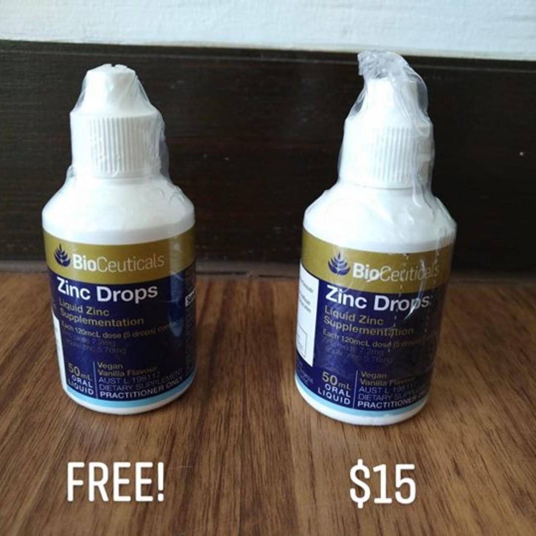 BRAND NEW "BIO CEUTICALS" ZINC DROPS, Health & Nutrition, Health