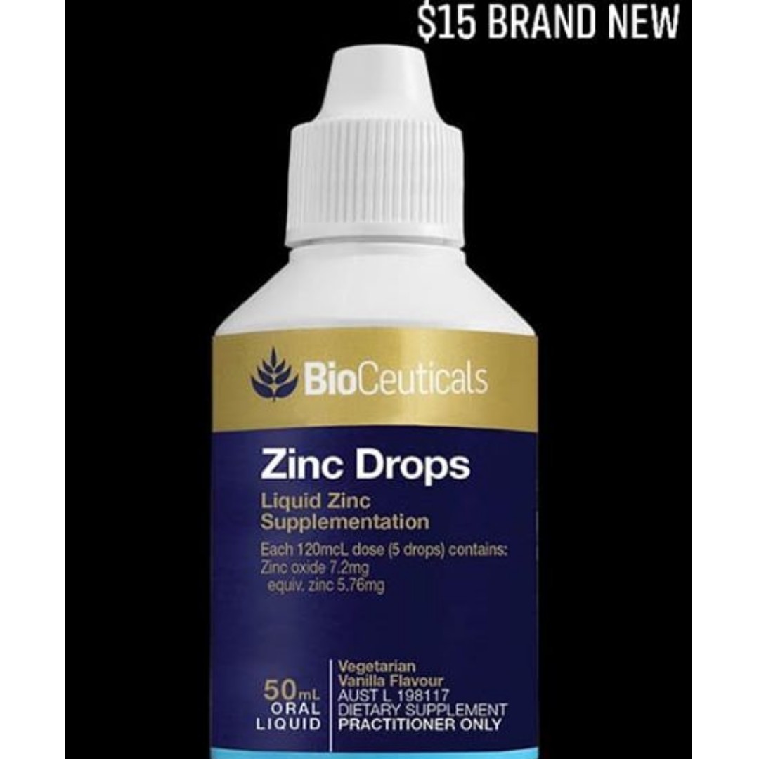 BRAND NEW "BIO CEUTICALS" ZINC DROPS, Health & Nutrition, Health