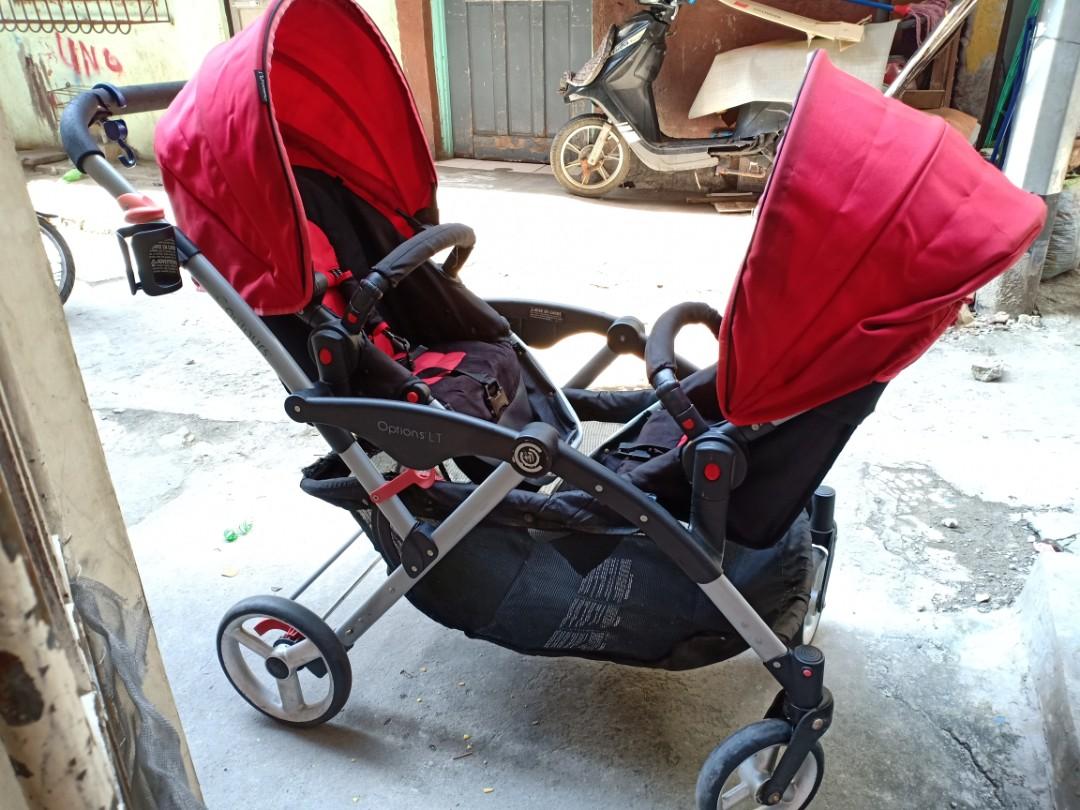 contours double stroller red