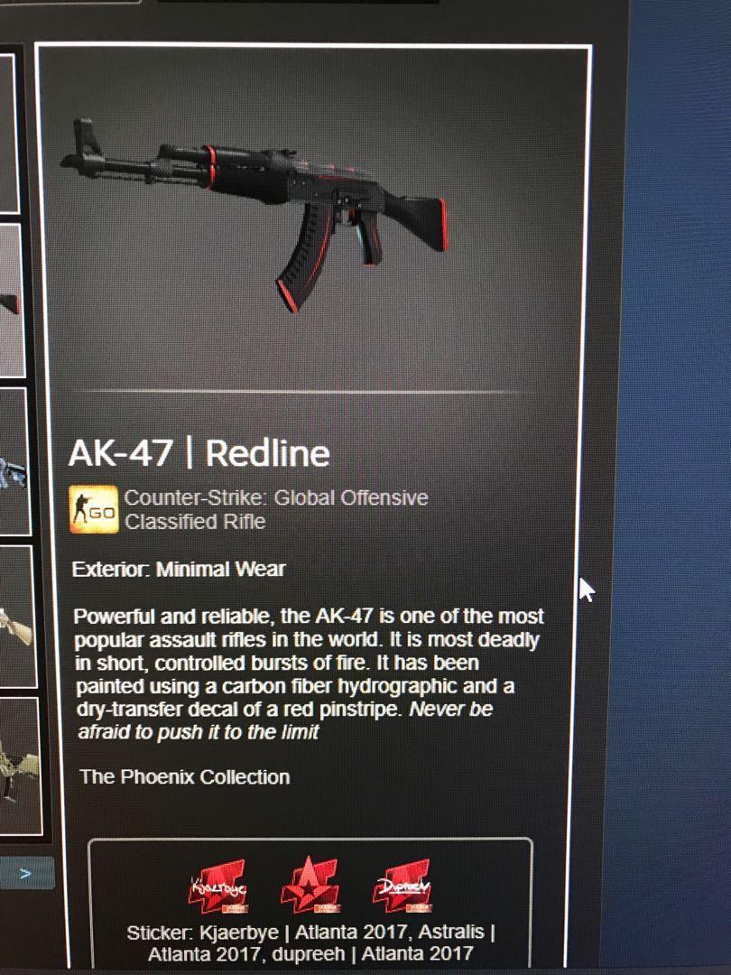 Cs Go Ak 47 Redline Minimal Wear Mw Toys Games Video Gaming In Game Products On Carousell - ak 47 banner roblox