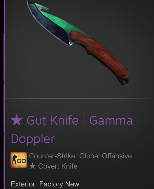 Csgo Gut Knife Gamma Doppler Fn 70 Mp Toys Games Video Gaming In Game Products On Carousell - roblox proton knife is roblox a free app