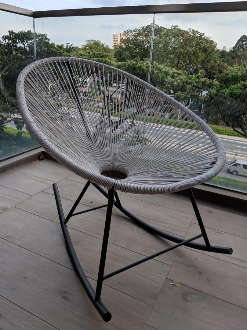 White Rocking Chair Furniture Home Living Furniture Chairs on Carousell