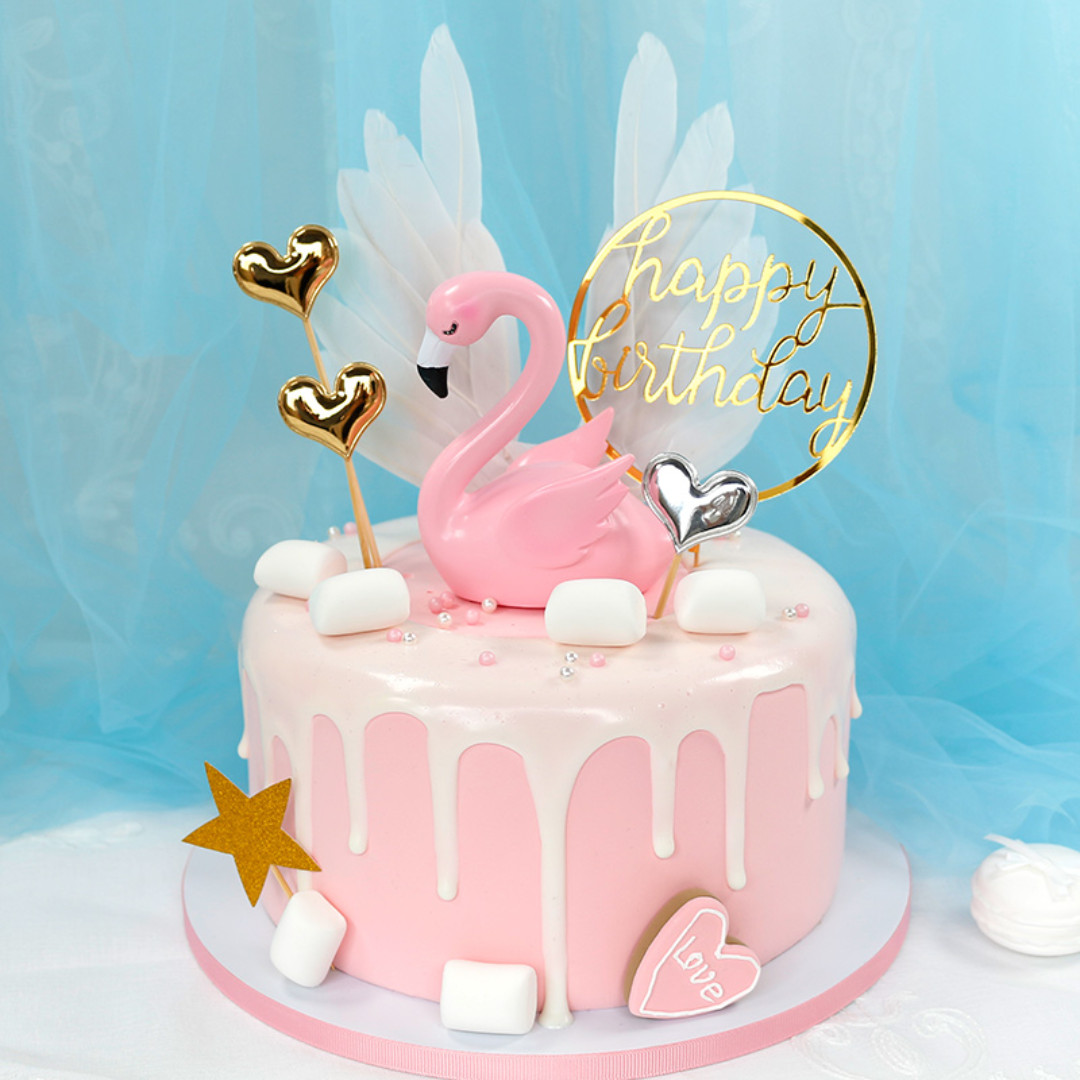 flamingo-cake-topper-food-drinks-baked-goods-on-carousell
