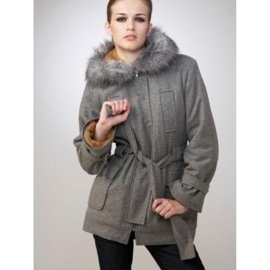 French Connection FCUK grey eskimo coat jacket UK8 10 Women s