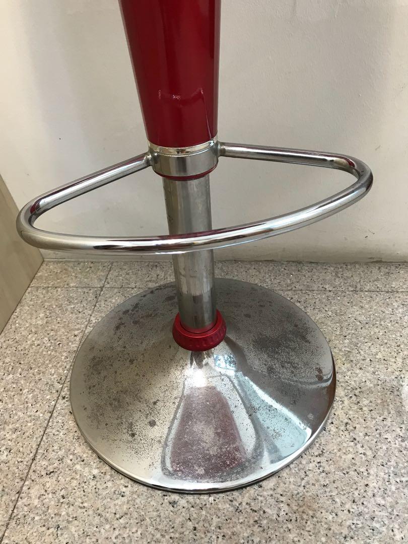 Hydraulic bar stool (red), Furniture & Home Living, Furniture, Chairs