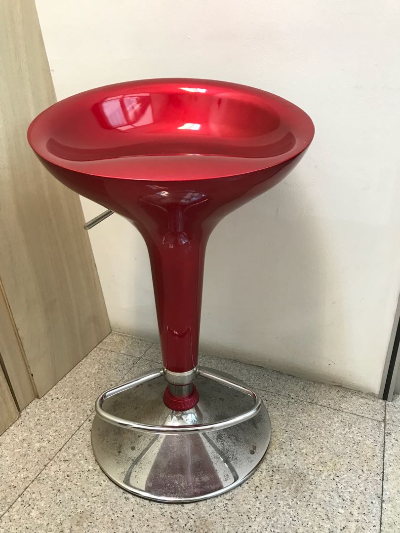 Hydraulic bar stool (red), Furniture & Home Living, Furniture, Chairs