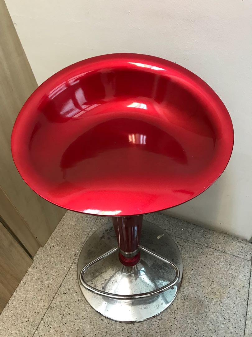 Hydraulic bar stool (red), Furniture & Home Living, Furniture, Chairs