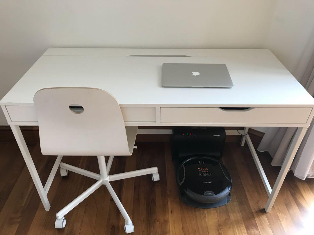 Ikea Desk And Chair White Furniture Tables Chairs On Carousell
