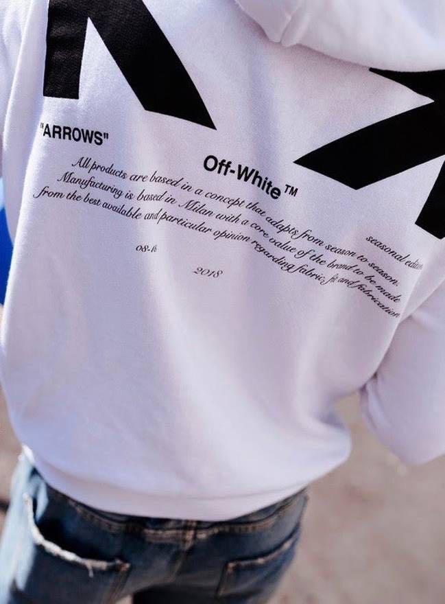 L Off White For All 03 Arrow Hoodie White Men s Fashion Coats Jackets and Outerwear on Carousell