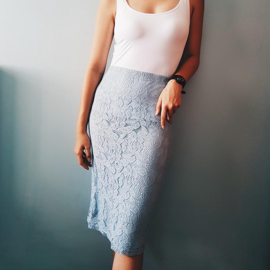 Light blue top lace skirt