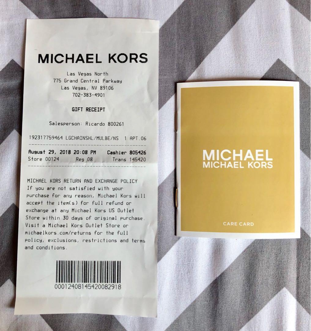 Michael kors gift receipt clearance