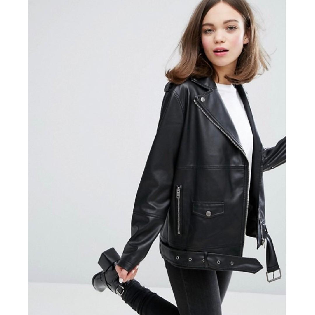 Monki leather coat Clearance