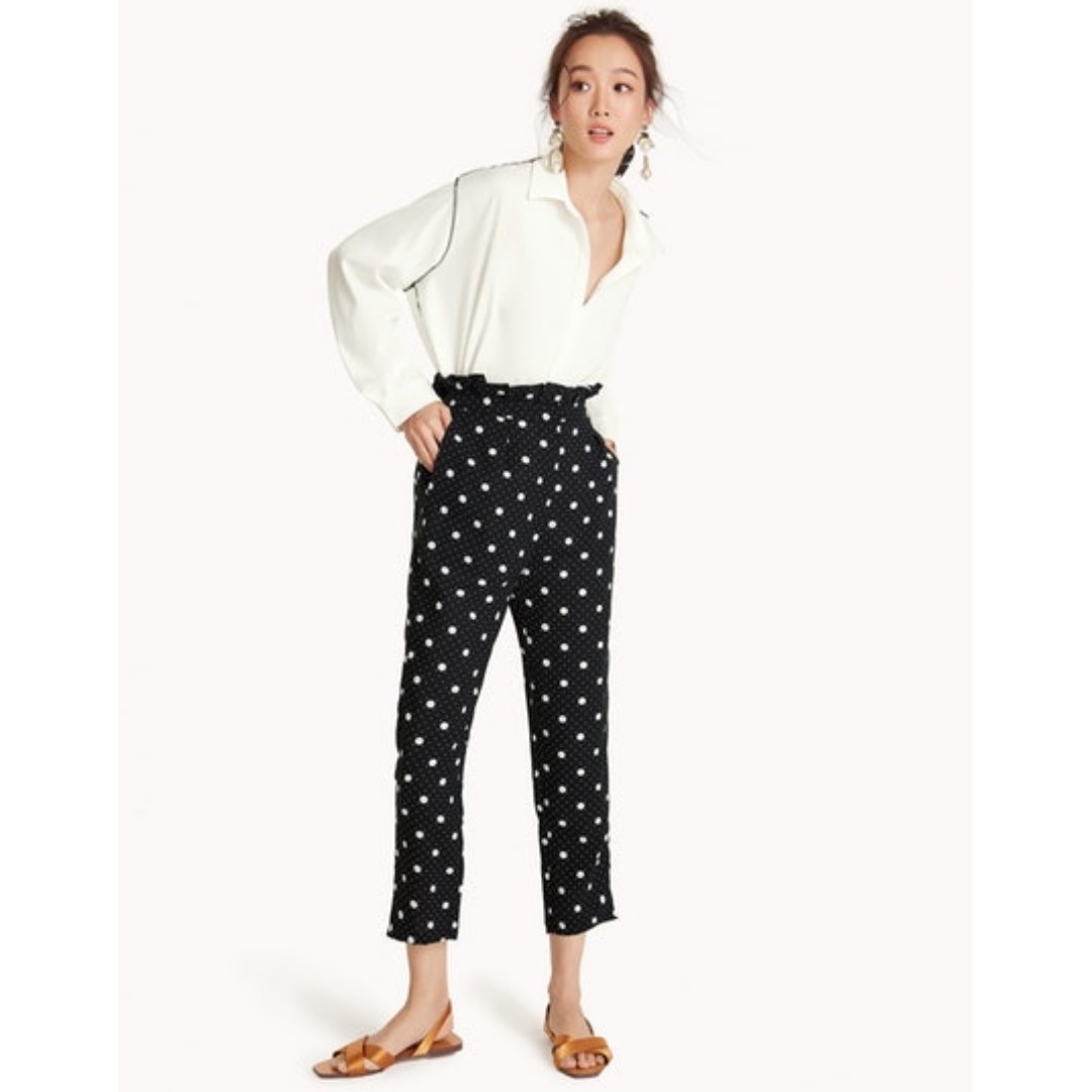 polka dot high waisted pants
